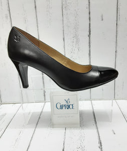 CAPRICE - 9-22411-24 011 - Leather/Patent COURT SHOE - Black