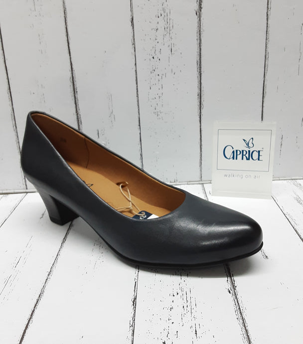 CAPRICE - 9-22415-23 855 - Leather COURT SHOE - Navy