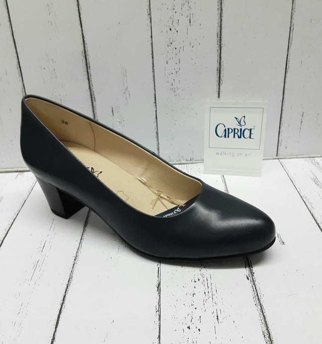 CAPRICE - 9-22349-22 855 - Leather COURT SHOE - Navy