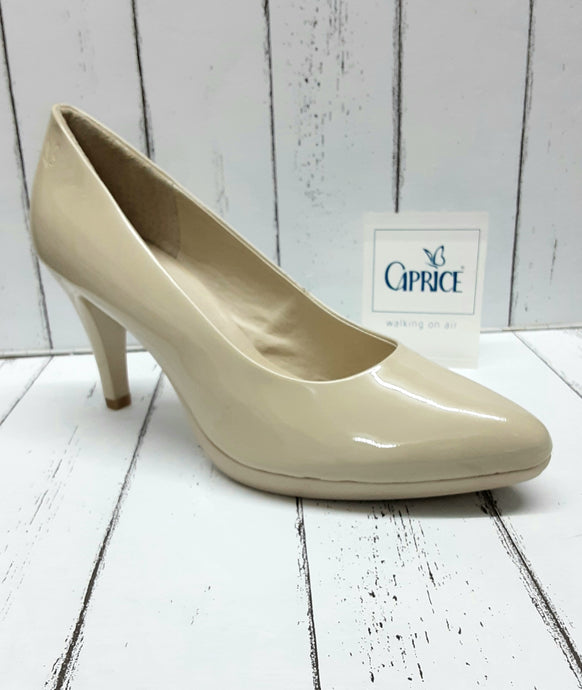 CAPRICE - 9-22412-24  - Patent Leather COURT SHOE - Cream