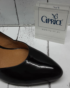 CAPRICE - 9-22408-27 050 - Leather COURT SHOE - Black Patent Combi