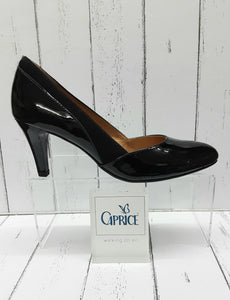 CAPRICE - 9-22408-27 050 - Leather COURT SHOE - Black Patent Combi