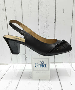 CAPRICE - 9-29607-24 - Leather SLING BACK SANDAL/SHOE - Black