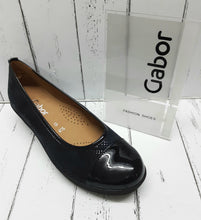 Load image into Gallery viewer, GABOR - 36.471.66 - WEDGE BALLET SHOE - Nubuck Leather/Patent - Ocean (Navy)