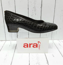 Load image into Gallery viewer, ARA - 12-41859 07H - CROCODILE PATENT LEATHER COURT SHOE - Mocca Brown