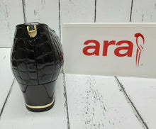 Load image into Gallery viewer, ARA - 12-41859 07H - CROCODILE PATENT LEATHER COURT SHOE - Mocca Brown