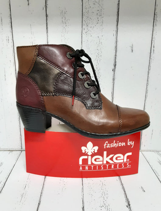 RIEKER - Y2133-24 - LACE UP BOOT - Brown Multi