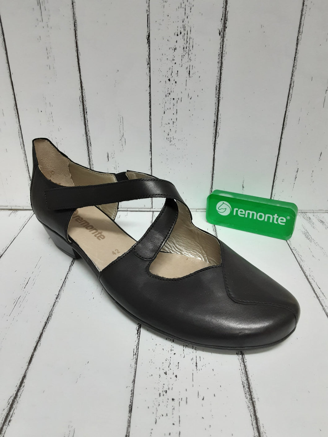 REMONTE - R7337-01 - CROSSOVER STRAP SHOE - Black