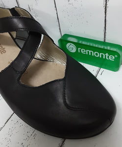 REMONTE - R7337-01 - CROSSOVER STRAP SHOE - Black