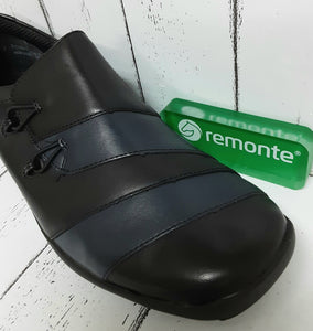 REMONTE - D0525-00 - SLIP ON SHOE - Black/Blue Combi