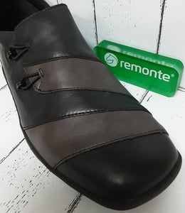 REMONTE - D0525-01 - SLIP ON SHOE - Black/Bronze Combi