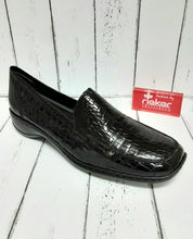 Load image into Gallery viewer, RIEKER - 583A0-00 - PATENT REPTILE LOAFER - Black