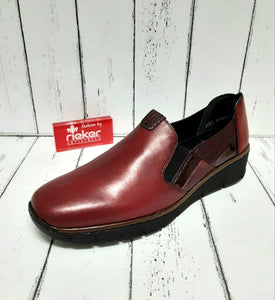 RIEKER - 53754-35 - SLIP ON WEDGE SHOE - Red