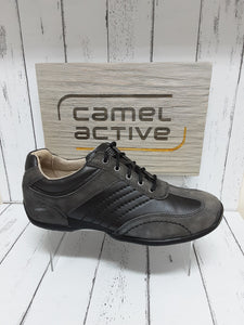 CAMEL ACTIVE - 137.12.08 - SPACE -  Suede LACE TRAINER Charcoal Grey