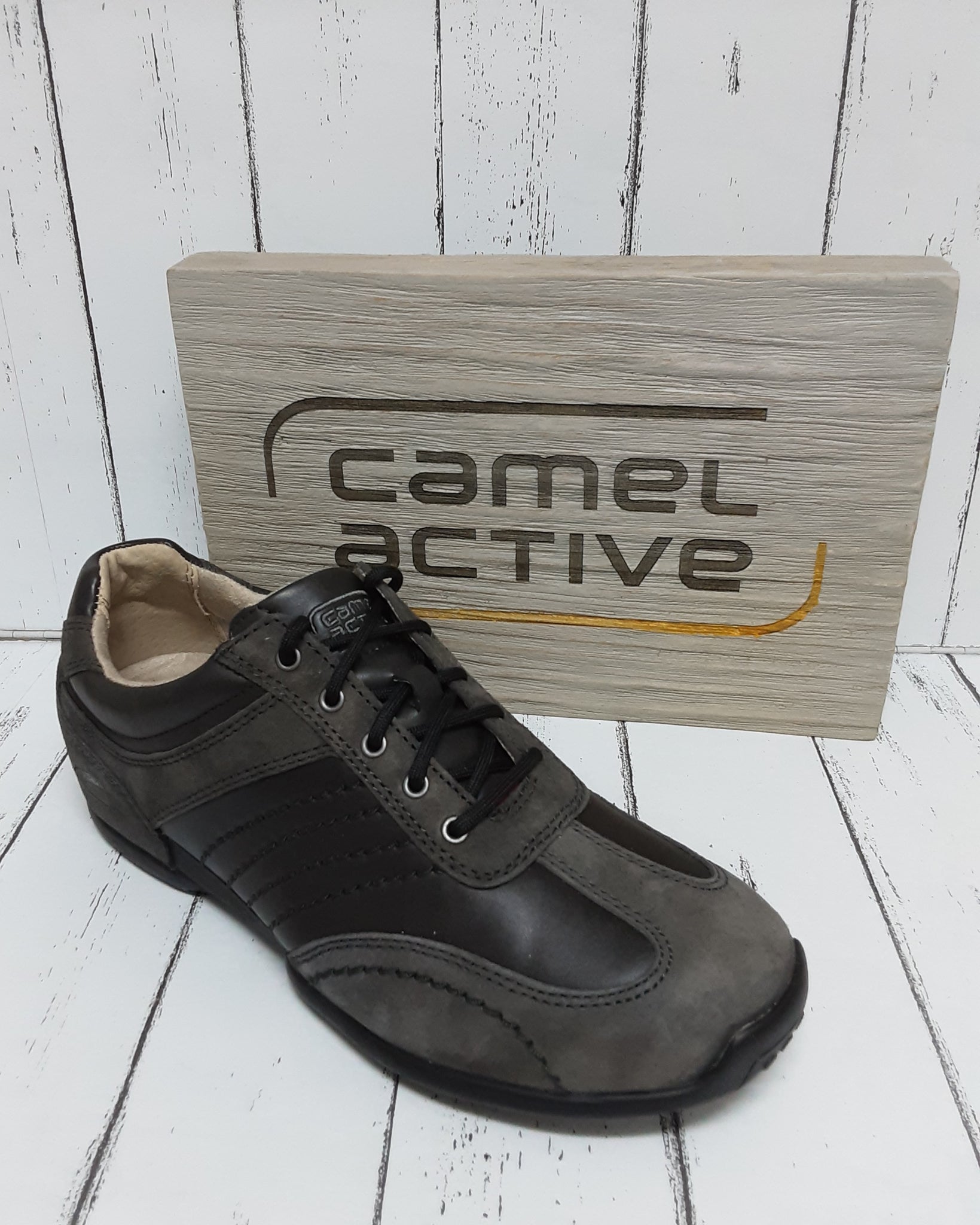 CAMEL - 137.12.08 - - Suede TRAINER Charcoal Grey – at "Christine's Shoes" Criccieth Shoe Shop
