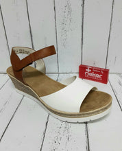 Load image into Gallery viewer, RIEKER - 61953-80 - WEDGE SANDAL - White/Tan Combi