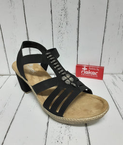 RIEKER - 66506-00 - SLIP ON SANDALS - Black