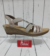 Load image into Gallery viewer, RIEKER - 62459-92 - SLING BACK WEDGE SANDAL - Multi