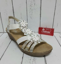 Load image into Gallery viewer, RIEKER - 62461-91 - SLING BACK WEDGE SANDAL - White Combi