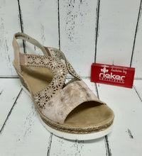 Load image into Gallery viewer, RIEKER - 61916-31 - SLING BACK WEDGE SANDAL - Rosa