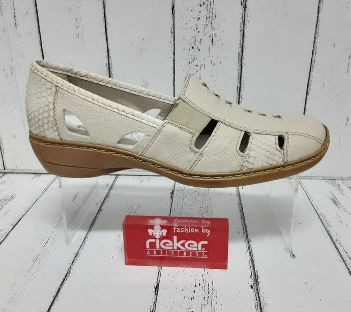 RIEKER - 41385-62 - SLIP ON SHOE - Beige Combi