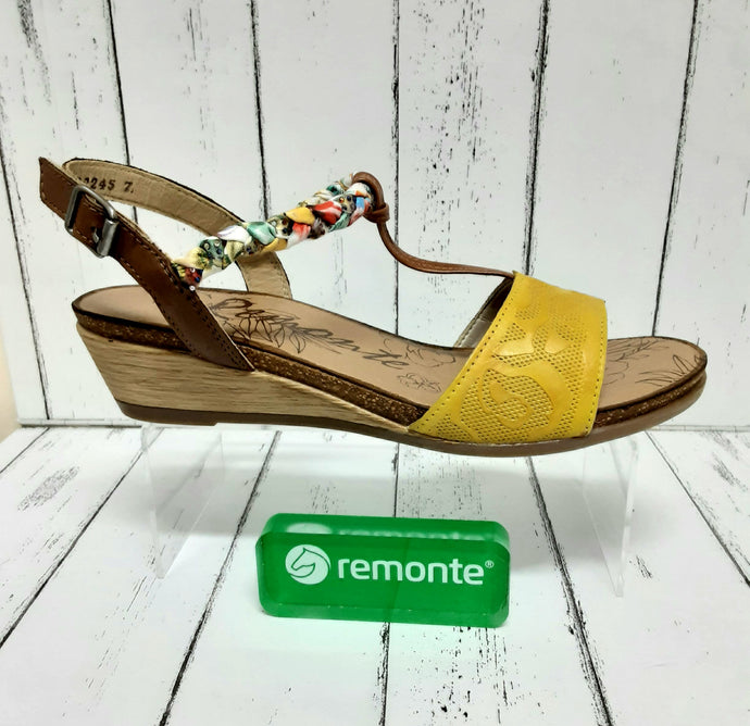 REMONTE - R4459-68 - WEDGE SANDAL - Yellow Combi