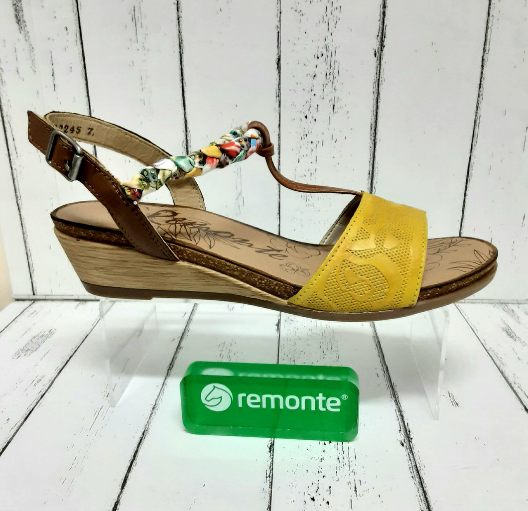 REMONTE - R4459-68 - WEDGE SANDAL - Yellow Combi