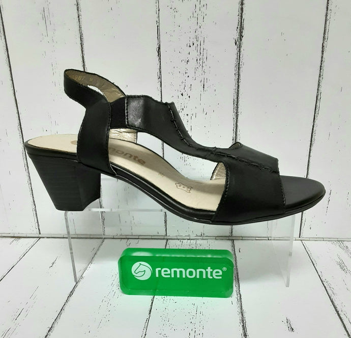 REMONTE - R9252-01 - STRAP HEELED SANDAL - Black