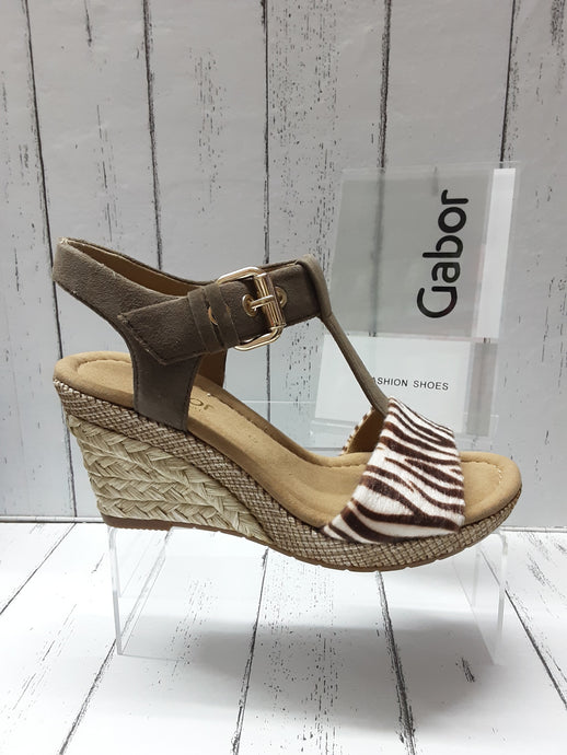 GABOR - 22.824.22 - STRAPPY WEDGE SANDAL - Zebra/Fango