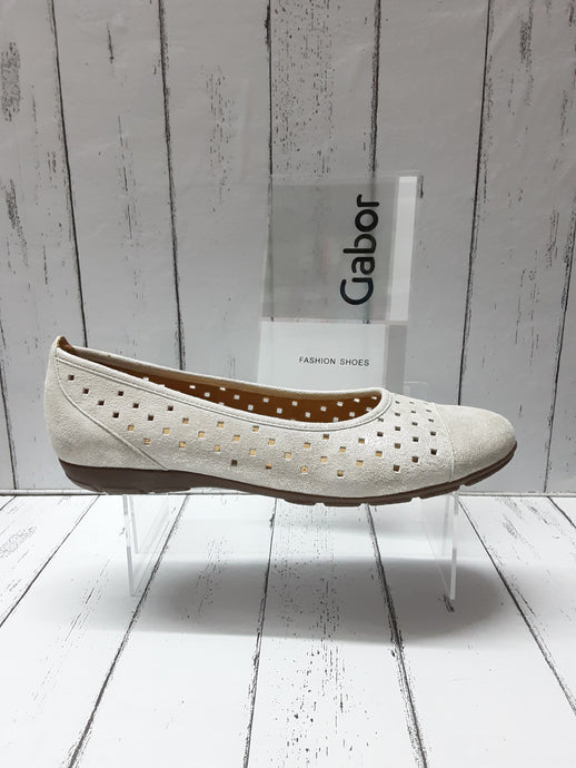 GABOR - 84.169.61 - BALLET PUMP - Nubuck Leather - Caruso Metallic Puder Hovercraft