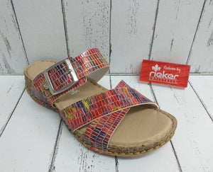 RIEKER - 61198-90 - MULE/SLIP ON SANDALS - Red Multi