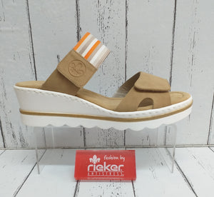 RIEKER - 67490-60 - MULE/SLIP ON WEDGE SANDALS - Sand (Beige)