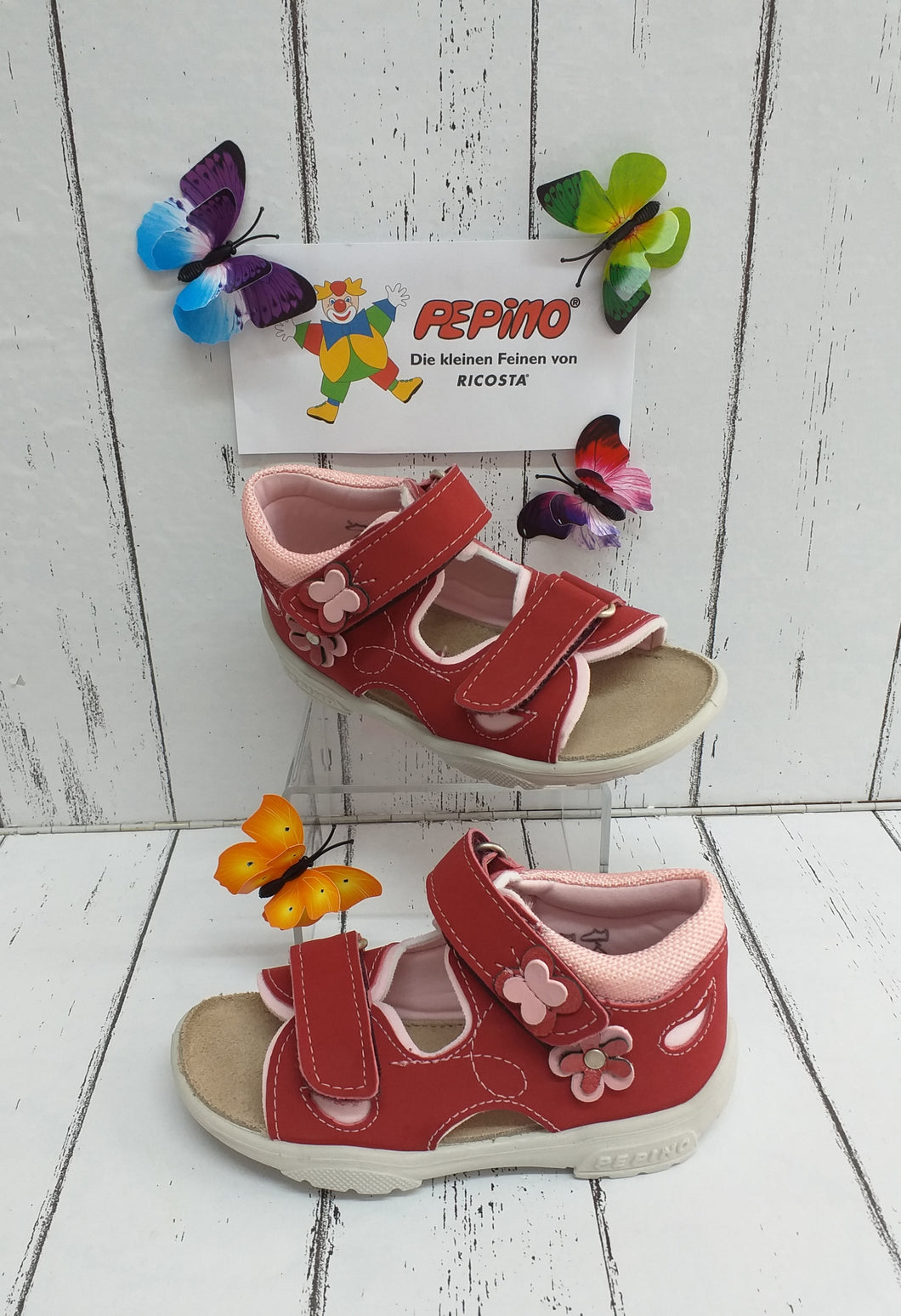 RICOSTA - 26500/360 - KITTIE- Touch Fastening Sandal - Red/Pink
