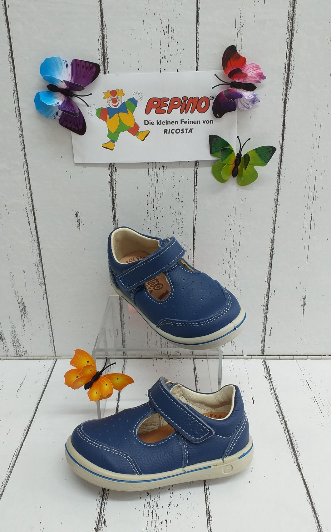 RICOSTA - 2622500/155 (Medium) - WINNIE - Touch Fastening T-BAR SHOE - Blue