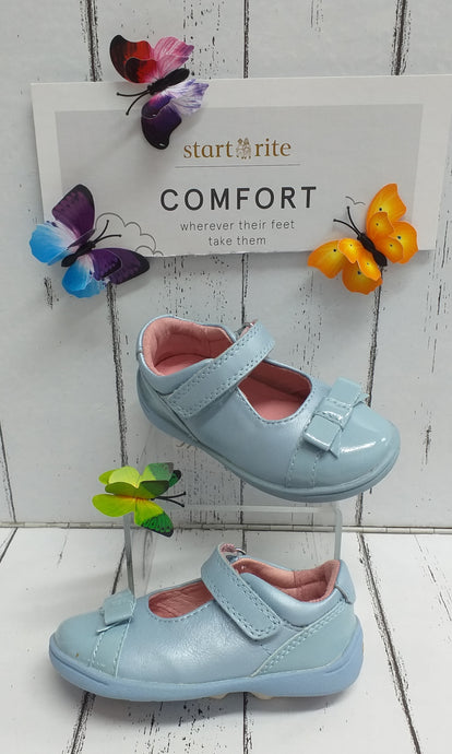 START-RITE - SR SUPER SOFT BOW - 0397-2 - Touch Fastening Shoe - Pale Blue