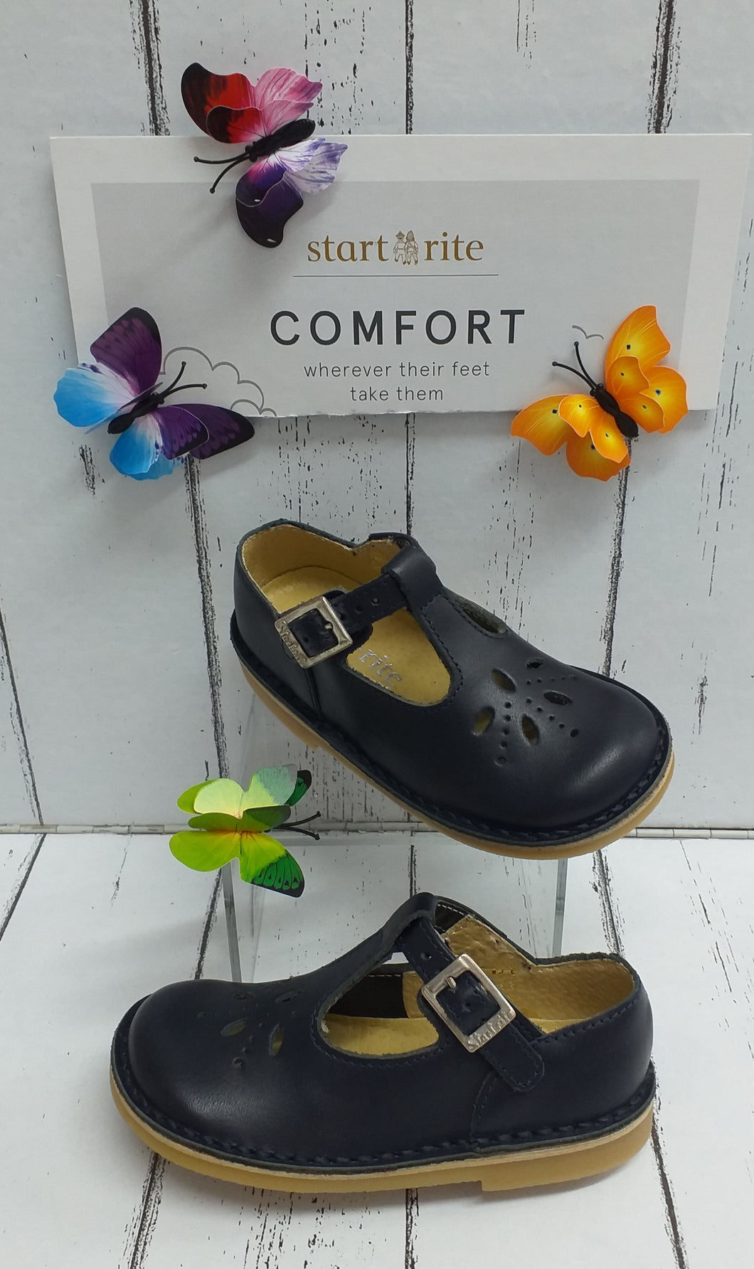 START-RITE LOTTIE 9271-9 T-Bar Shoe Navy