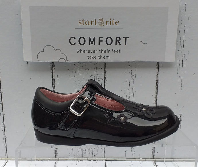 START-RITE - SUNFLOWER - 1671-3 - T-BAR SHOE - Black Patent