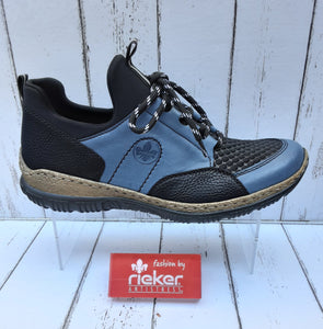 RIEKER - N3253-14 -  SLIP ON TRAINER - Blue Combi