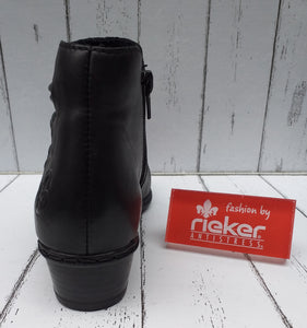 RIEKER - Y07B0-00 - LADIES ANKLE BOOT - Black