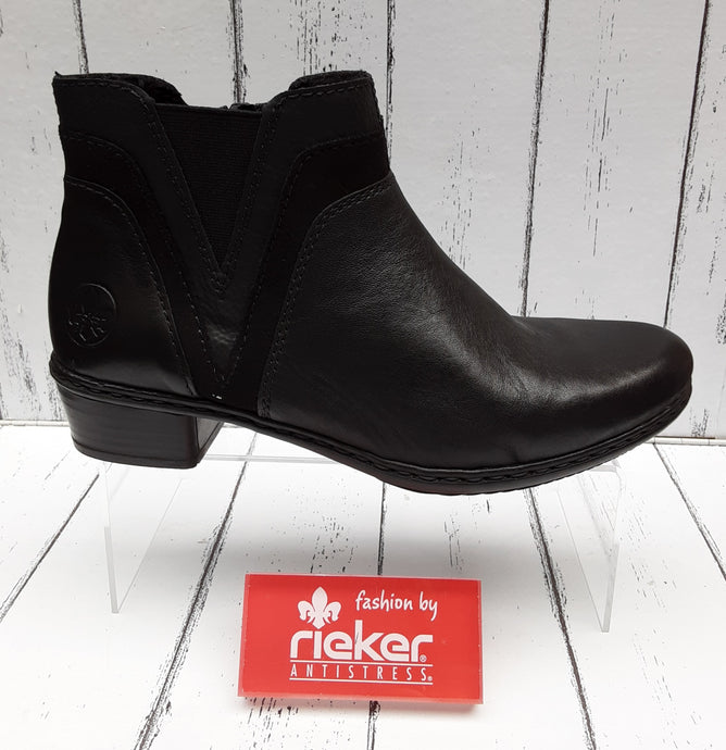 RIEKER - Y07B2-02 - LADIES ANKLE BOOT - Black