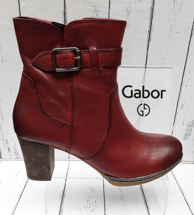 GABOR - 52.874.28 - ANKLE BOOTS - Leather - Dark Red