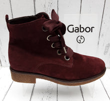 Load image into Gallery viewer, GABOR - 32.705.48 - LACE UP ANKLE BOOT - Suede Leather - Merlot