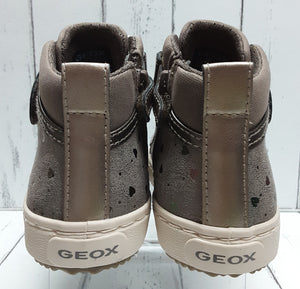 GEOX -  (Medium) - J KALISPERA GIRL18 - Touch Fastening Hi-Top Sneaker - Dark Beige