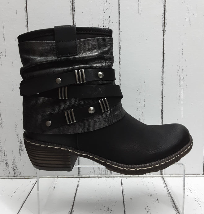 RIEKER - K1483-01 - Mid Calf Boot - Black Combi