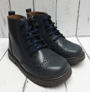 START-RITE - ECHO -1737-9 (Medium) - Lace up Brogue Boot - Navy Blue