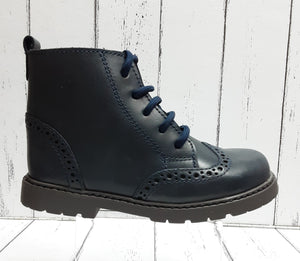 START-RITE - ECHO -1737-9 (Medium) - Lace up Brogue Boot - Navy Blue