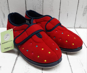 PADDERS - 447/5007 - CAMILLA SLIPPER (Wide Fitting - 2E) - Red Combination