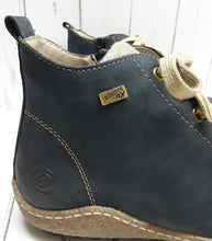 Load image into Gallery viewer, REMONTE - R4789-14 - Nubuck Leather - ZIP/LACE ANKLE BOOT - Blue