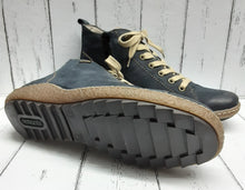 Load image into Gallery viewer, REMONTE - R4789-14 - Nubuck Leather - ZIP/LACE ANKLE BOOT - Blue