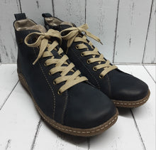 Load image into Gallery viewer, REMONTE - R4789-14 - Nubuck Leather - ZIP/LACE ANKLE BOOT - Blue
